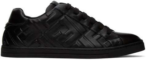 fendi sneakers black matchesfasion|fendi black leather sneakers.